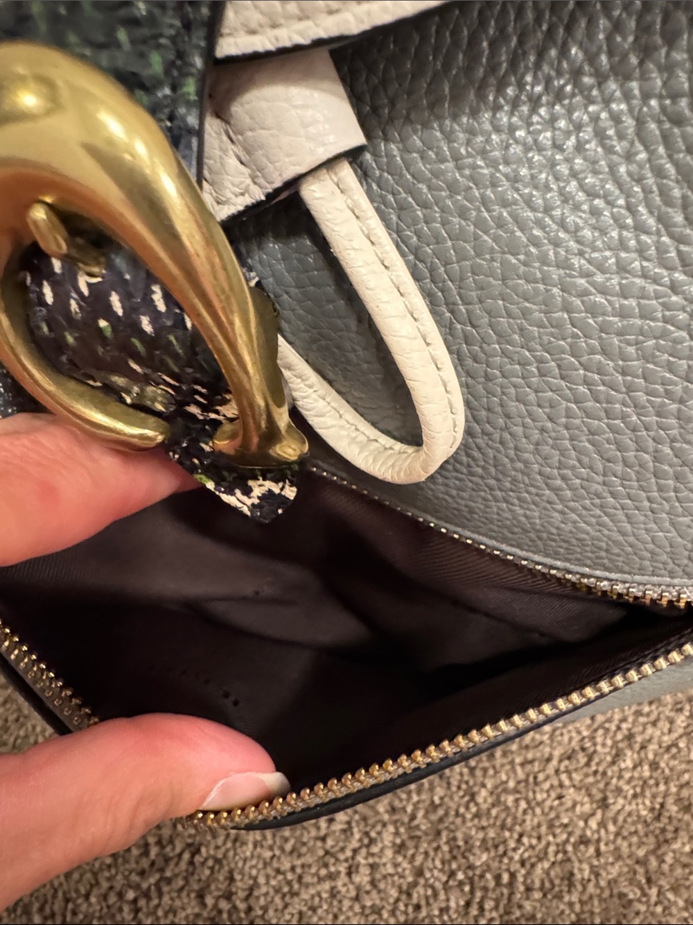 Coach Evie colorblock snakeskin cinch backpack with hangtag 76107 COA - Picture 8 of 13